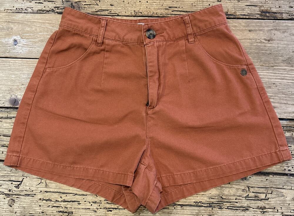 Roxy Womens Size S Burnt Orange Ported Front High Waist Shorts